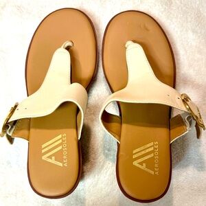 AEROSOLES Women's Tan and Cream Sandals | Sz 6